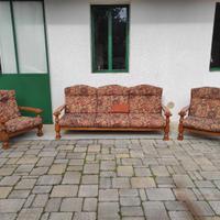 Salotto originale anni '70 in legno massiccio.