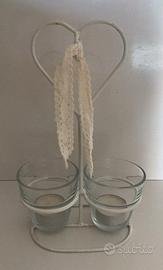 Decorazione shabby con due candele