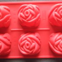 Stampo per 6 dolci a forma di rosa in silicone