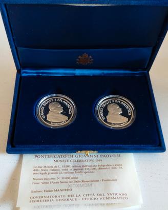 Dittico Vaticano 1999 Giubileo 2000 Argento Proof 