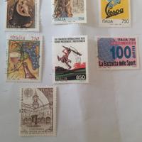 7 francobolli italiani usati del 1996