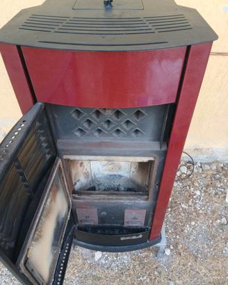 Stufa policombustibile ventilata 10KW da interno.