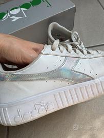 Sneaker Diadora Game Step Shiny 39 bianco argento