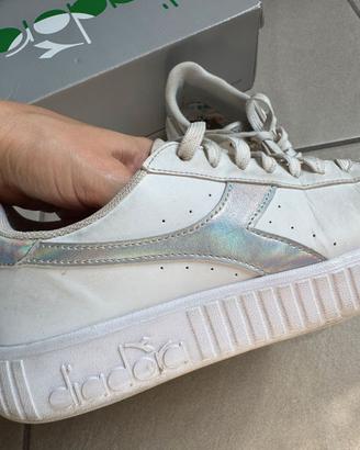 Sneaker Diadora Game Step Shiny 39 bianco argento