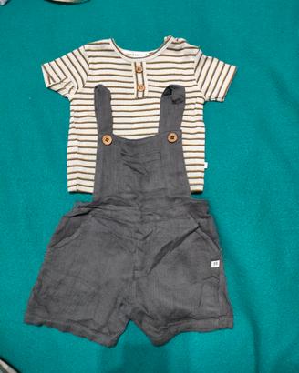completo estivo t shirt salopette bamboom 