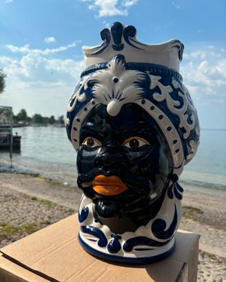 Vaso testa di Moro ceramica di Bassano
