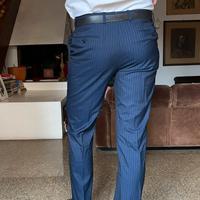 Pantalone da Uomo Boggi Blu Gessato Taglia 50