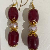 Orecchini pendenti bordeaux