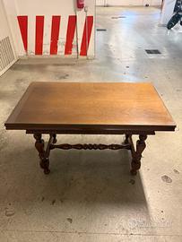 Scrivania vintage legno massello e vetro