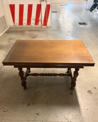 Scrivania vintage legno massello e vetro