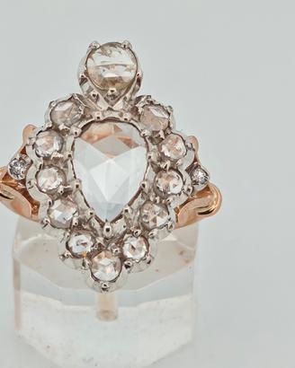 anello vintage diamanti Naturali 4ct