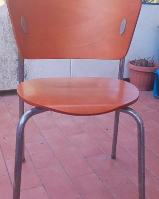 2 Sedie in legno e metallo