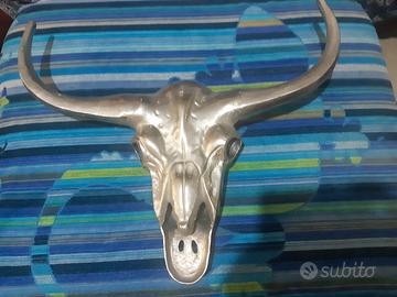 teschio/corna bufalo in metallo 