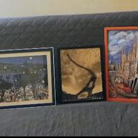 Tre foto di dipinti particolari vintage 