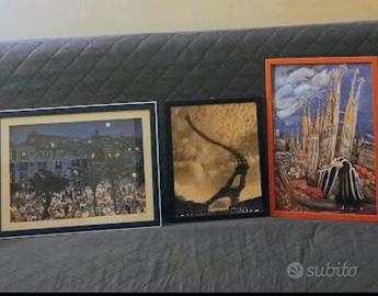 Tre foto di dipinti particolari vintage 