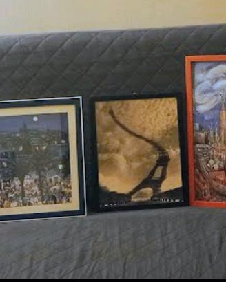 Tre foto di dipinti particolari vintage 