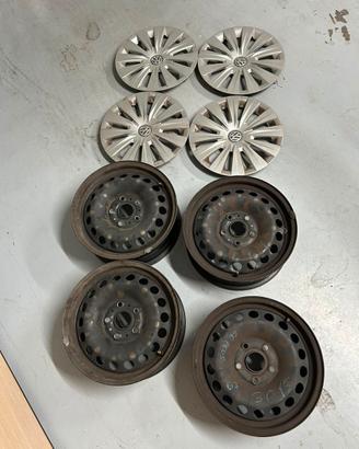 Cerchi volkswagen 15 + borchie originali