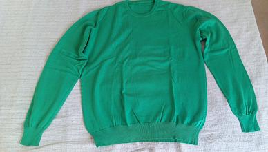 Maglioncino in Cotone Verde Smeraldo Tg L 