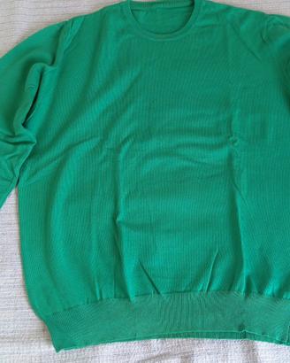 Maglioncino in Cotone Verde Smeraldo Tg L 