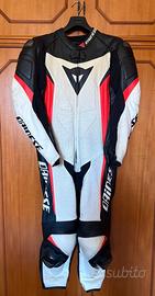 Tuta moto pelle intera Dainese Crono Estiva bianco