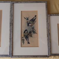 tre quadri con  acquerelli antichi 