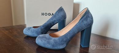 Décolleté Hogan in pelle scamosciata blu navy