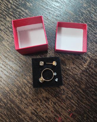 Set anello e orecchini a bottone