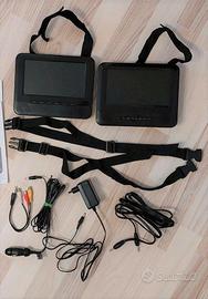 Lettore DVD e due monitor per vettura