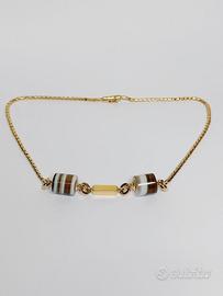 Girocollo oro 18 kt agata striata Weingrill (CREMA