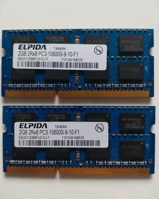 4 GB RAM DDR3 SODIMM per portatile - nuova