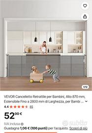 Cancelletto retrattile per animali e bambini pari
