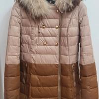 Piumino donna con collo in pelliccia vera