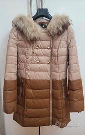 Piumino donna con collo in pelliccia vera