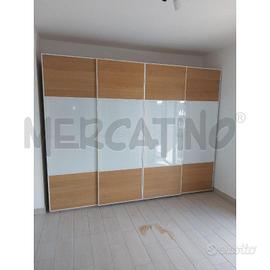ARMADIO 4 ANTE SCORREVOLI VETRO
