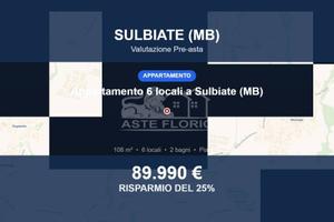 Immobile in asta di 108 m² con box auto a Sulbiate