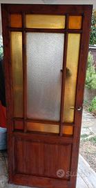 Porta antica 1800 legno massello e vetro 