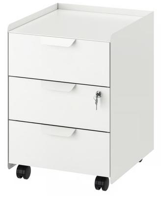 IKEA Cassettiera, 3 cassetti con rotelle, bianco