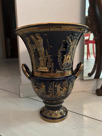 Vaso Blu cobalto oro 24 carati e dee greche