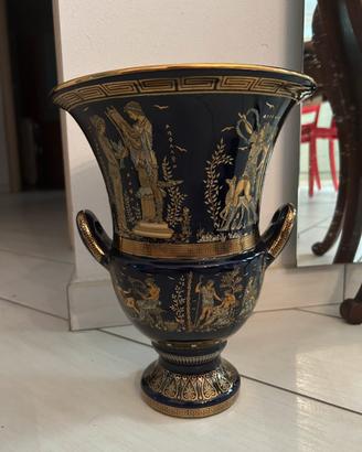 Vaso Blu cobalto oro 24 carati e dee greche