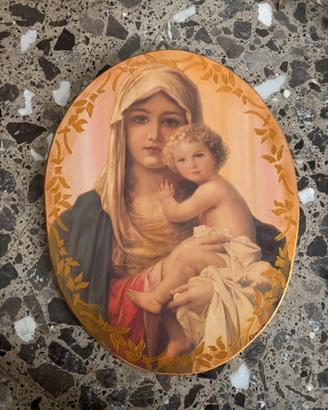 Dipinto su legno Sacra Madonna con Bambino