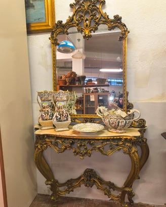 ✨ ELEGANTE CONSOLLE CON SPECCHIERA STILE BAROCCO 
