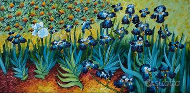 QUADRO MODERNO DIPINTO A MANO OLIO SU TELA IRIS
