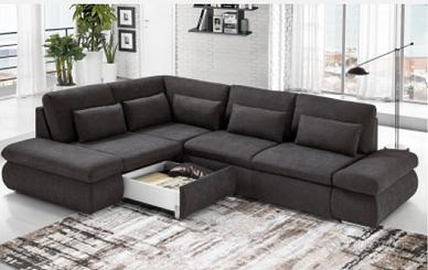 Divano letto con cassetto angolare