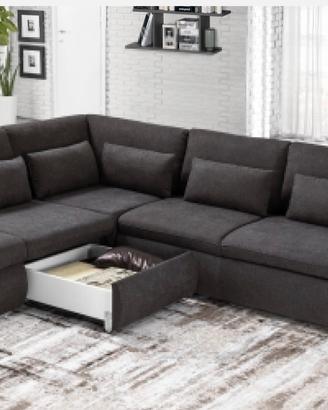 Divano letto con cassetto angolare