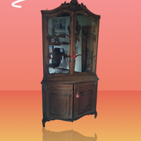 Vetrina angolare legno massello ANCHE BIANCA