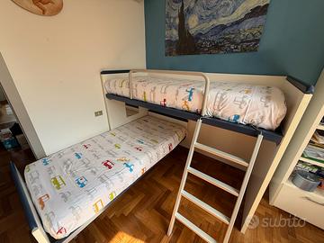 Letto castello + letto singolo per cameretta