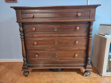 cassettiera legno antiquariato fine '800