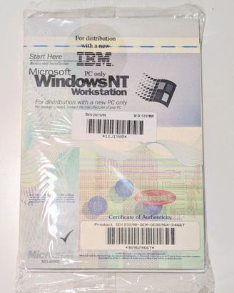 Windows NT Workstation OEM IBM Sigillato Vintage