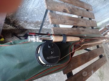 canna da pesca frusta coda di topo e mosche