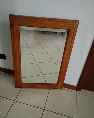 Specchio a muro rovere